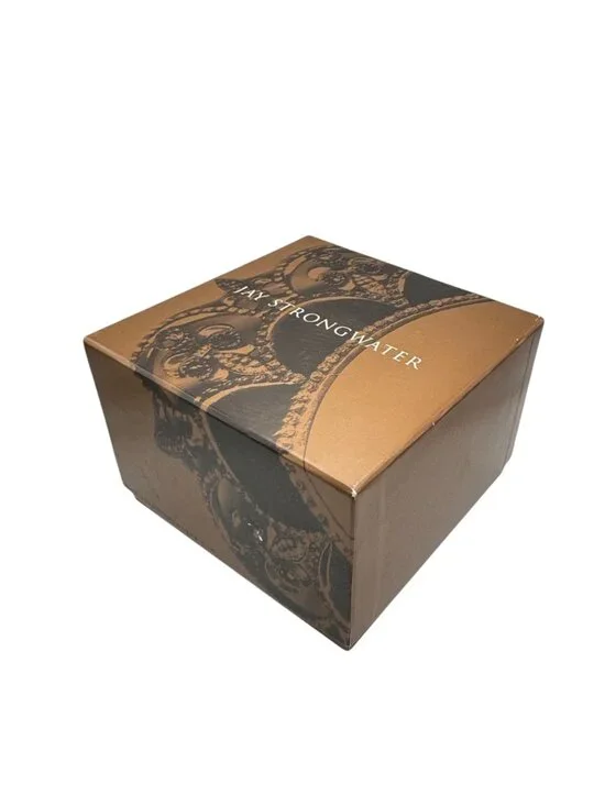 New Jay Strangwater Mini Vase Hand Blown Glass Ginger Flower Brown Rhinestones - Picture 7 of 9